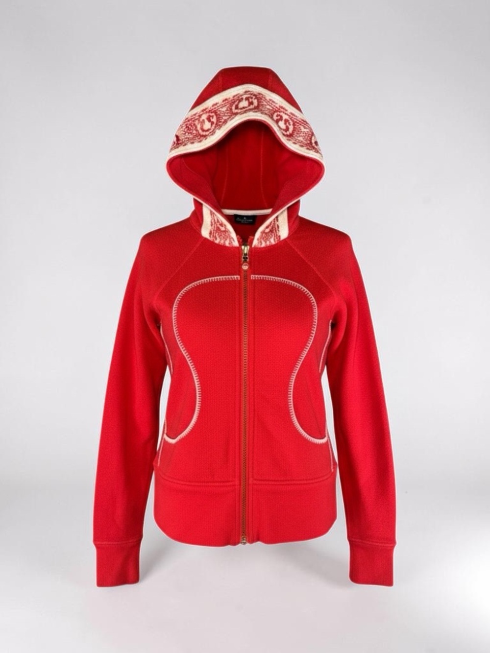RARE Lululemon 2009 Vancouver Canada Remix Lulu Hoodie Red Gold Sz 6